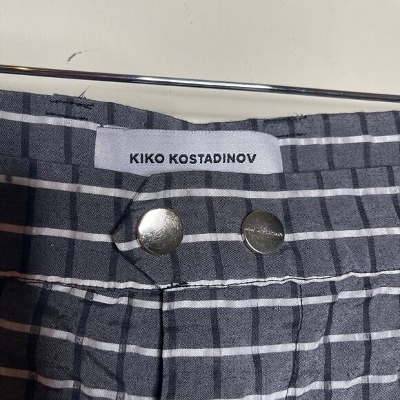 KIKO KOSTADINOV Grey White Check Cargo Pants In Lead Black Sz L - Picture 3 of 11